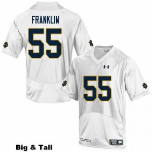 Notre Dame Fighting Irish Men's Ja'Mion Franklin #55 White Under Armour Authentic Stitched Big & Tall College NCAA Football Jersey SZW1799IH